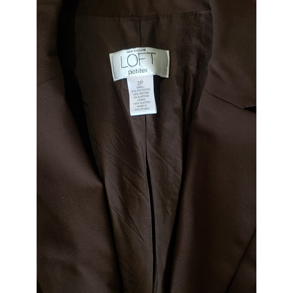 Ann Taylor Loft Solid Brown Single Button Up Long… - image 4